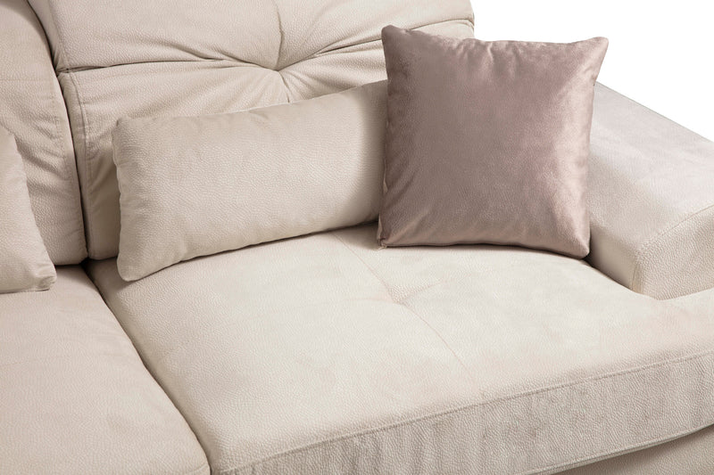Coltar cu Sezlong Stanga, Asi Home Frido, Chl+3R, Ecru, 190  x 308 X92X100cm