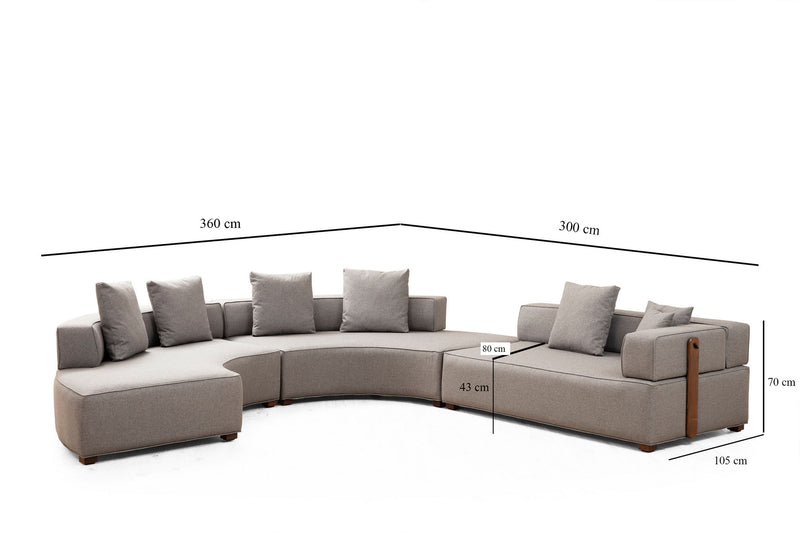 Coltar Asi Home Gondol-4, CHL SOL-CHLSAG-3R, Gri, 300  x 360 X70X105cm