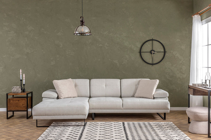 Coltar cu Sezlong Stanga, Asi Home Mustang Large, Bej, 174  x 314 X83X100cm