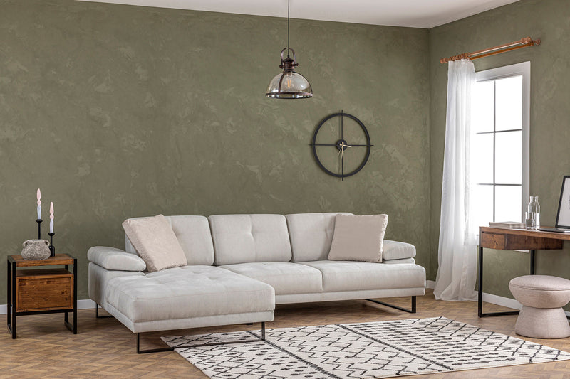 Coltar cu Sezlong Stanga, Asi Home Mustang Large, Bej, 174  x 314 X83X100cm