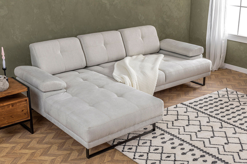 Coltar cu Sezlong Stanga, Asi Home Mustang Large, Bej, 174  x 314 X83X100cm