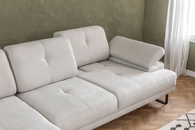 Coltar cu Sezlong Stanga, Asi Home Mustang Large, Bej, 174  x 314 X83X100cm