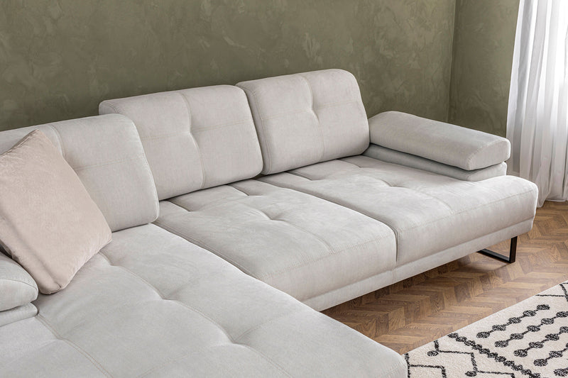 Coltar cu Sezlong Stanga, Asi Home Mustang Large, Bej, 174  x 314 X83X100cm