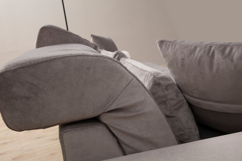 Coltar cu Sezlong Dreapta Asi Home Frido, L3+Chl, Light Grey, 308  x 190 X92X100cm