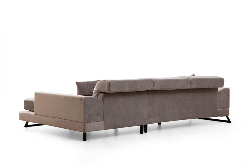 Coltar cu Sezlong Dreapta Asi Home Frido, L3+Chl, Light Grey, 308  x 190 X92X100cm