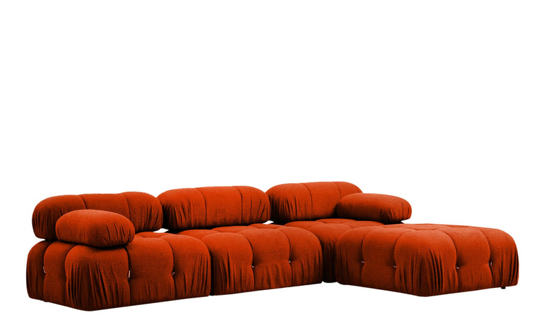 Coltar Modular Asi Home Bubble, L1-O1-1R -Puf, Caramiziu, 288 x 190 X75X95cm