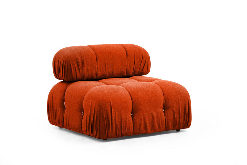 Coltar Modular Asi Home Bubble, L1-O1-1R -Puf, Caramiziu, 288 x 190 X75X95cm