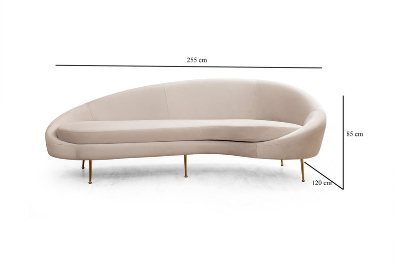 Canapea 3 Locuri Asi Home Eses Right - Bej, 255X85X120cm