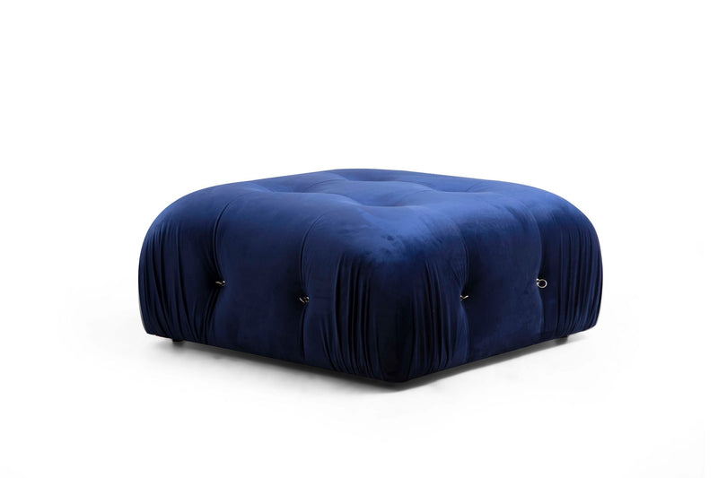 Taburet Modular Asi Home Pouffe, Catifea, Albastru, 95X45X95cm