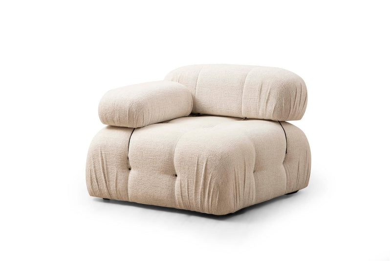 Fotoliu Modular Asi Home Bubble L1 , Bouclette, Crem, 95X75X95cm