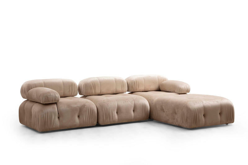 Coltar Modular Asi Home Bubble. L1-O1-1R -Puf, Crem, 288 x 190 X75X95cm