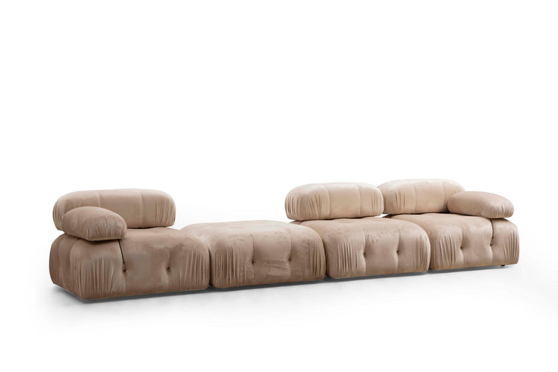 Coltar Modular Asi Home Bubble. L1-O1-1R -Puf, Crem, 288 x 190 X75X95cm