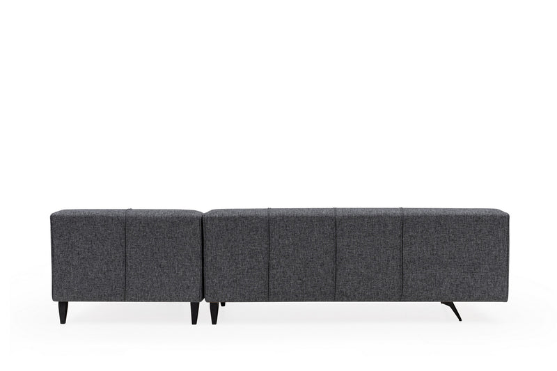 Coltar cu Sezlong Dreapta Asi Home Jivago, L2-Chl, Gri, 308  x 198 X78X100cm