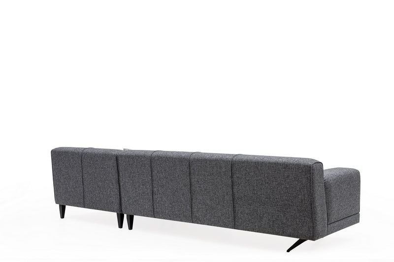 Coltar cu Sezlong Dreapta Asi Home Jivago, L2-Chl, Gri, 308  x 198 X78X100cm