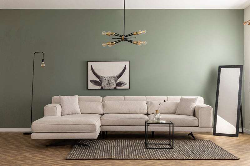 Coltar cu Sezlong Stanga Asi Home Jivago, Chl-2R, Bej, 198  x 308 X78X100cm