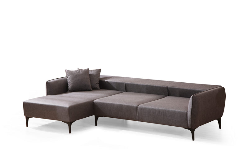 Coltar cu Sezlong Stanga, Asi Home Belissimo, Dark Grey, 140  x 270 X67X95cm