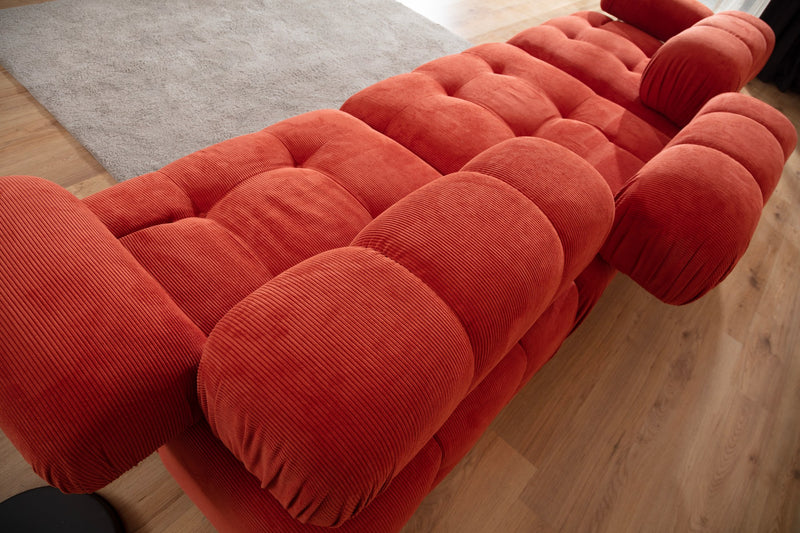 Canapea Modulara 3 Locuri Asi Home Doblo, L1-O1-1R, Rosu, 315X80X105cm