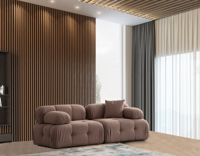 Canapea Modulara 2 Locuri Asi Home Doblo L1-1R, Cappuccino, 210X80X105cm