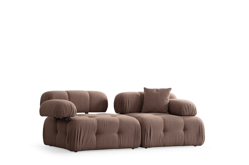 Canapea Modulara 2 Locuri Asi Home Doblo L1-1R, Cappuccino, 210X80X105cm