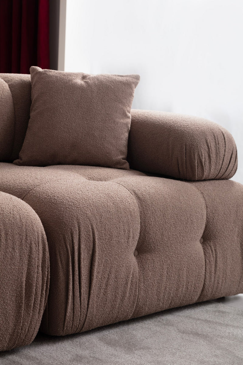 Canapea Modulara 2 Locuri Asi Home Doblo L1-1R, Cappuccino, 210X80X105cm