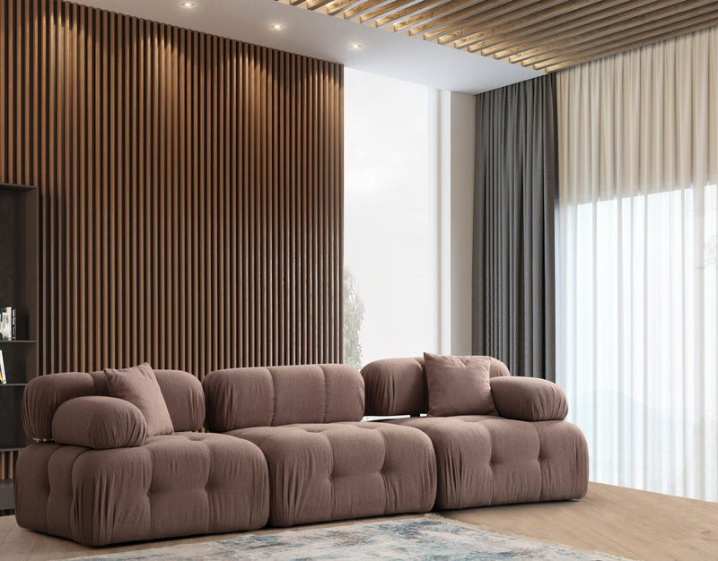 Canapea Modulara 3 Locuri Asi Home Doblo,  L1-O1-1R, Cappucino, 315X80X105cm