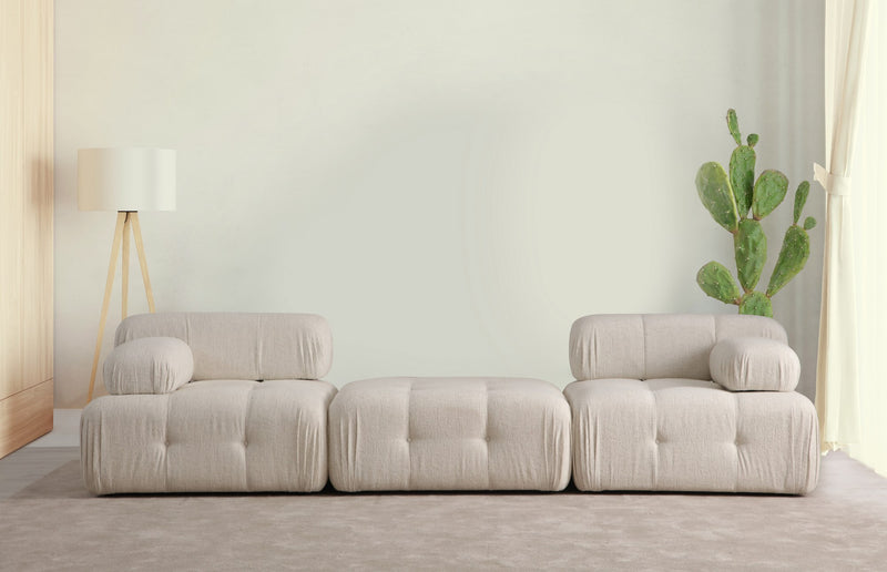 Canapea Modulara 3 Locuri Asi Home Doblo,  L1-Pouffe-1R, Bouclette, Cream , 315X80X105cm