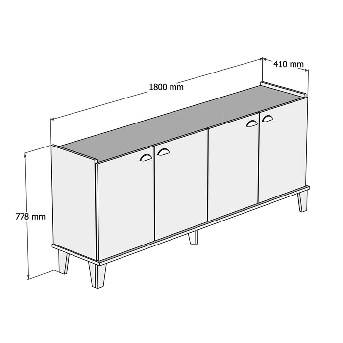 Consola Asi Home Sumer H3020, Stejar/
Alb, 180 x78 x41 cm