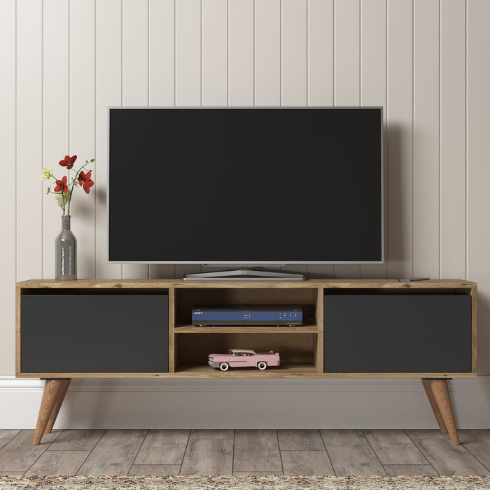 Comoda TV Asi Home Seda, 160 cm x 57 cm x 35 cm, Pin,
Negru