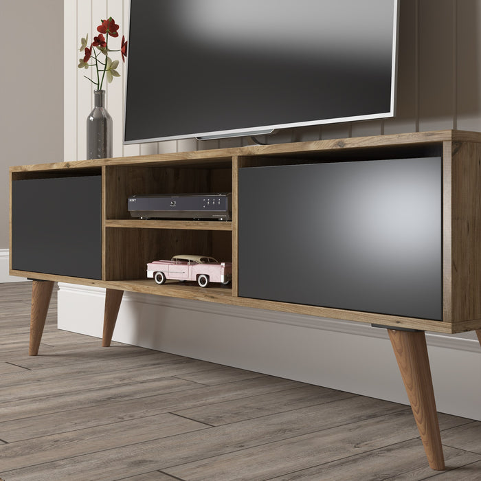 Comoda TV Asi Home Seda, 160 cm x 57 cm x 35 cm, Pin,
Negru