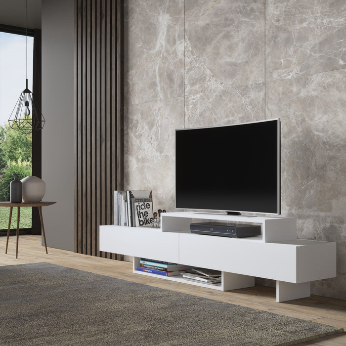 Comoda TV Asi Home Zenn, 180 cm x 42 cm x 35 cm, Alb