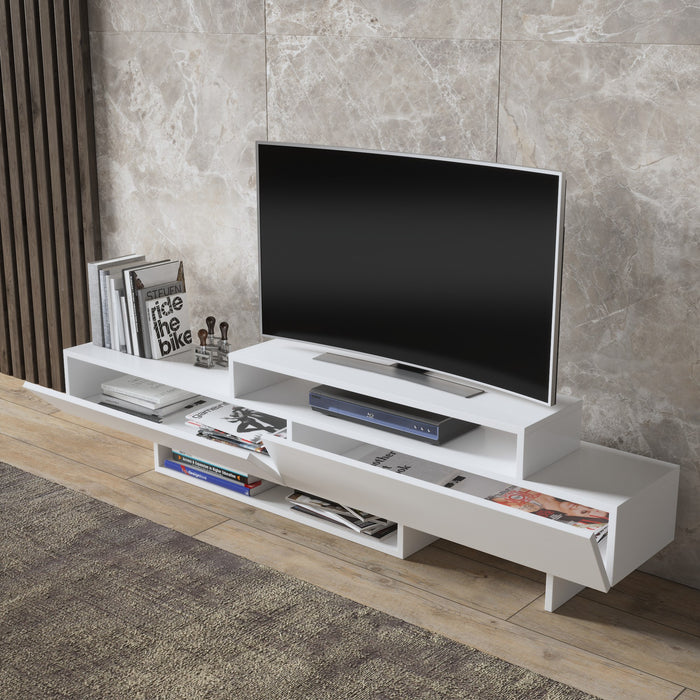 Comoda TV Asi Home Zenn, 180 cm x 42 cm x 35 cm, Alb