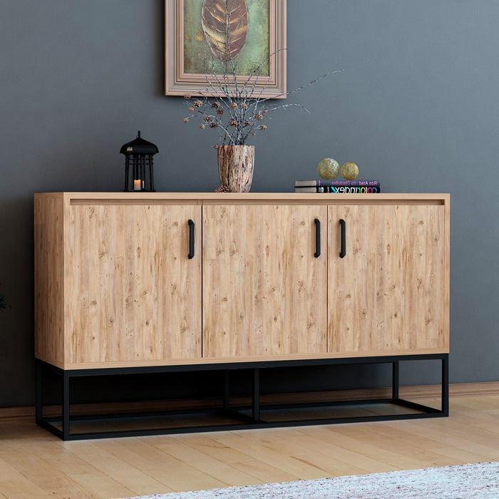 Consola Asi Home Modern Aden Atlantic Pine, Pin/
Negru, 140 x80 x40 cm