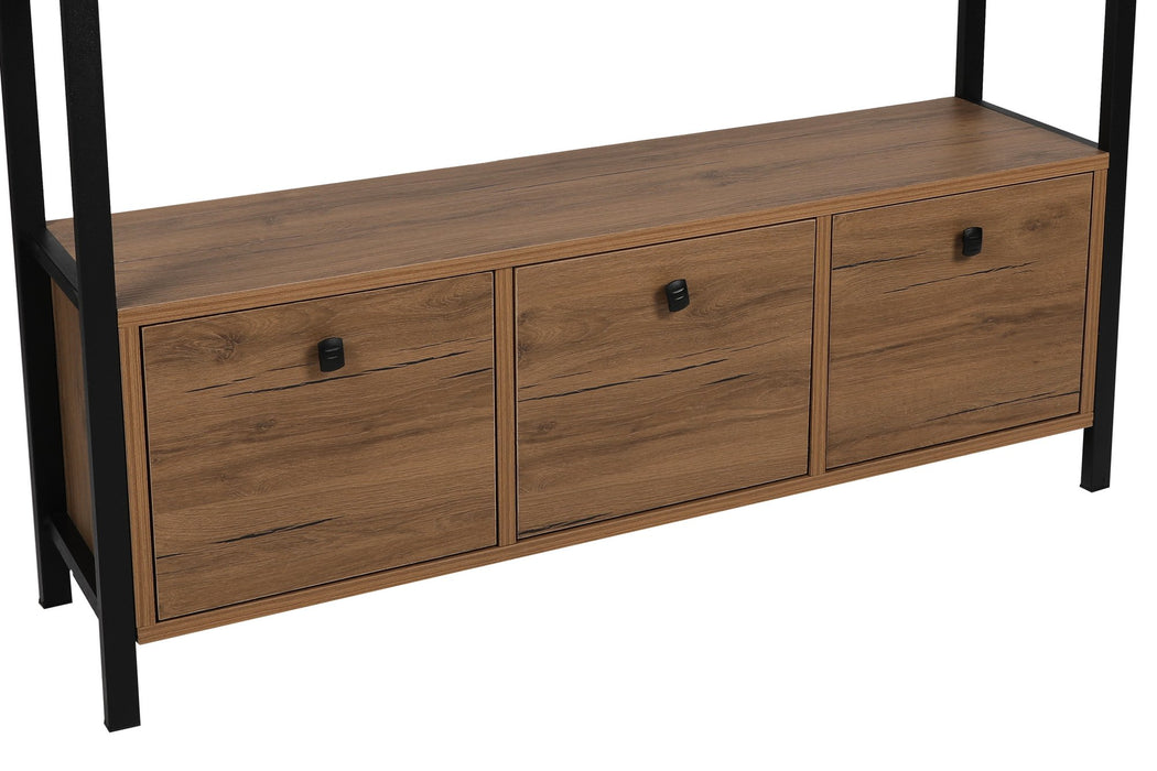 Consola Asi Home Nero v2 - Walnut, Nuc/
Negru, 120 x75 x30 cm