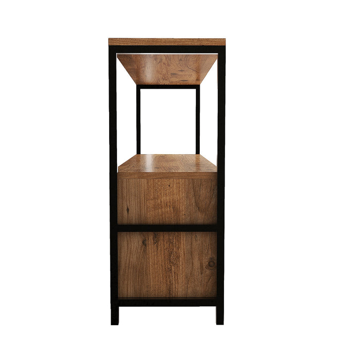 Consola Asi Home Nero v2 - Walnut, Nuc/
Negru, 120 x75 x30 cm