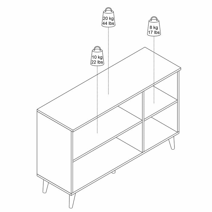 Consola Asi Home Stanley, 120 cm x 78 cm x 37 cm, Alb