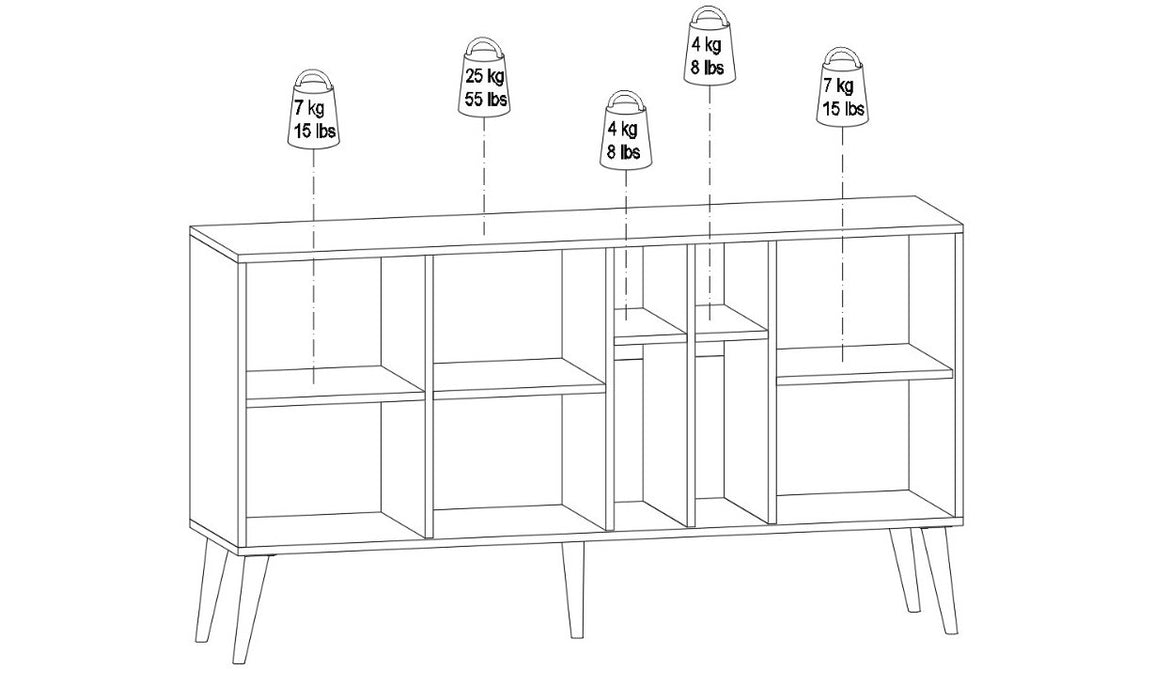 Consola Asi Home Atlantic Pine, 140 cm x 99 cm x 35 cm, Pin