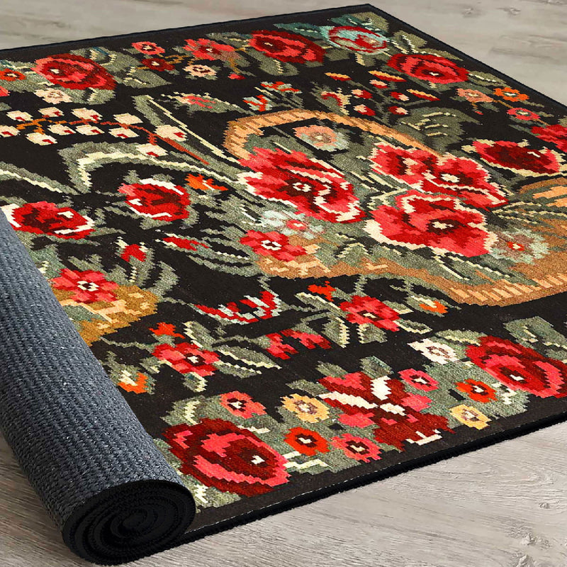 Covor Asi Home Traditional Flowers, 160 x 230cm, Catifea, Multicolor