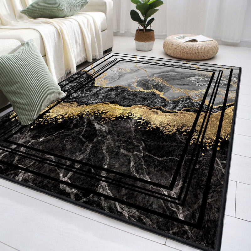 Covor Asi Home Abstract Golden Black, 180 x 280cm, Catifea, Multicolor
