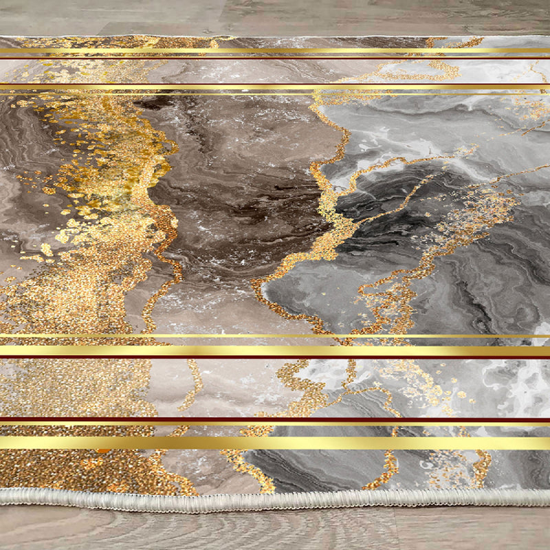 Covor Asi Home Frame Abstract Golden Gray, 180 x 280cm, Catifea, Multicolor