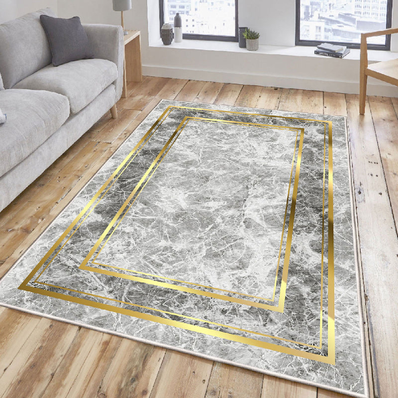 Covor Asi Home Golden Frame, 180 x 280cm, Catifea, Multicolor