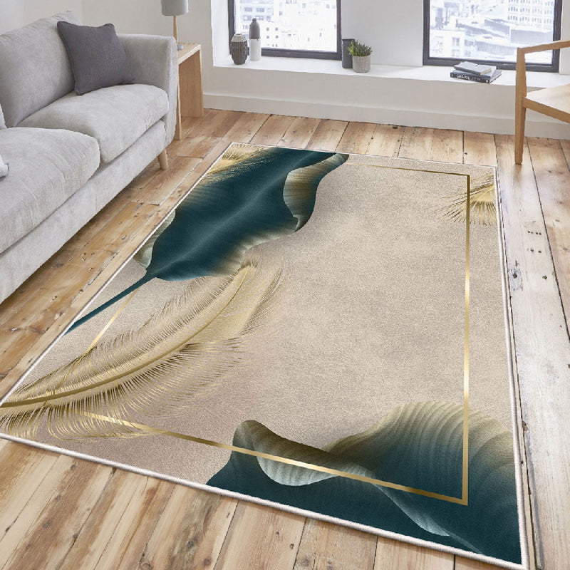 Covor Asi Home Golden Feathers, 160 x 230cm, Catifea, Multicolor