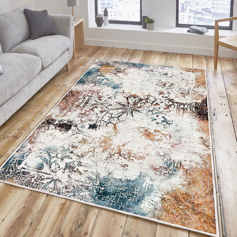 Covor Asi Home Traces Flowers, 180 x 280cm, Catifea, Multicolor