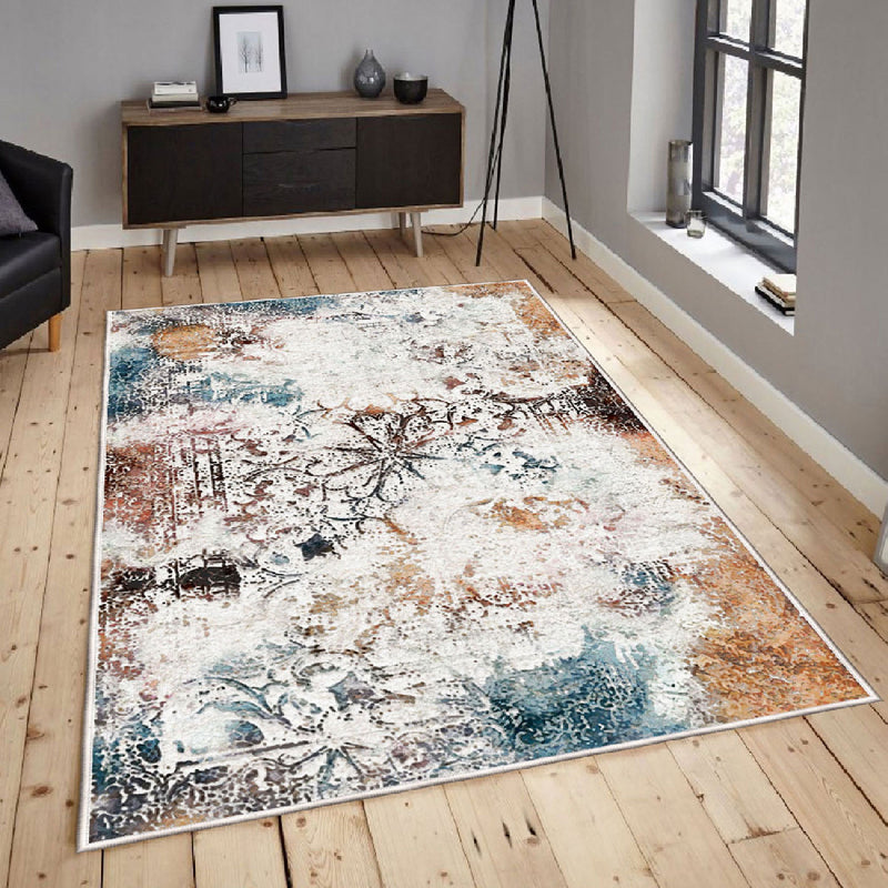 Covor Asi Home Traces Flowers, 180 x 280cm, Catifea, Multicolor