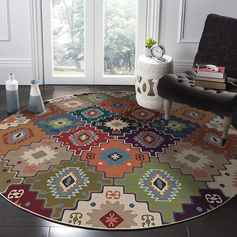 Covor Asi Home Rug 472, 100 x 100cm, Bumbac | Poliester, Multicolor