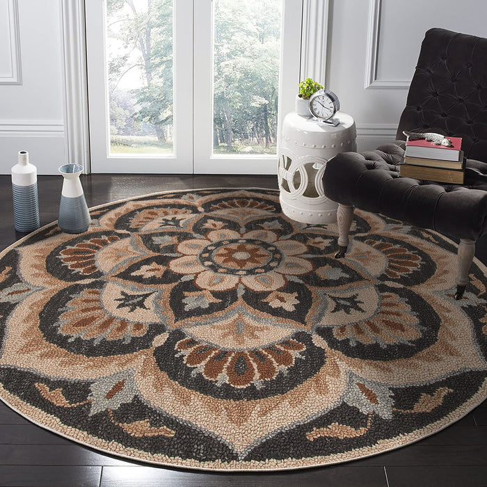Covor Asi Home Rug 490, 100 x 100cm, Bumbac | Poliester, Maro