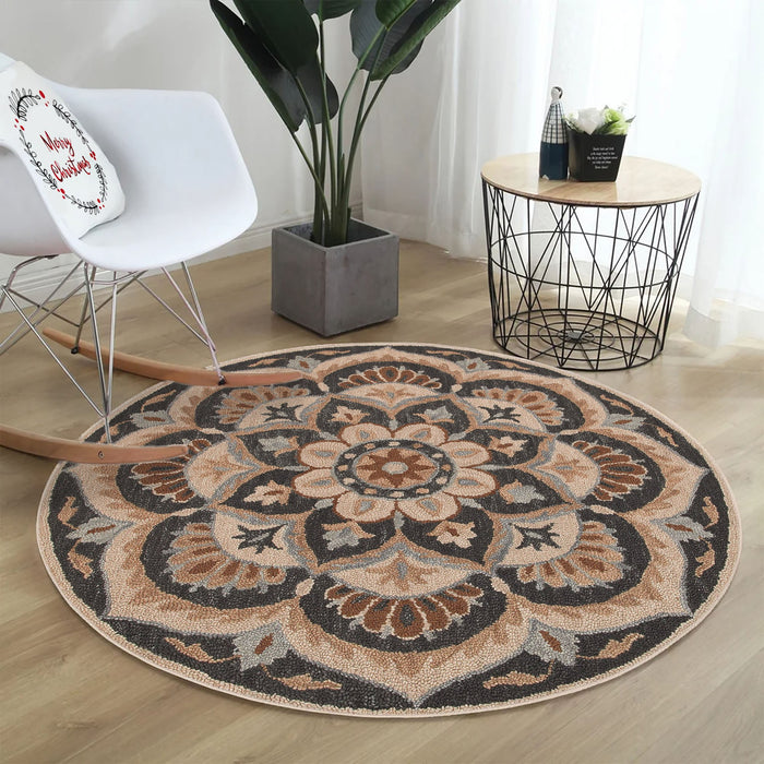 Covor Asi Home Rug 490, 100 x 100cm, Bumbac | Poliester, Maro