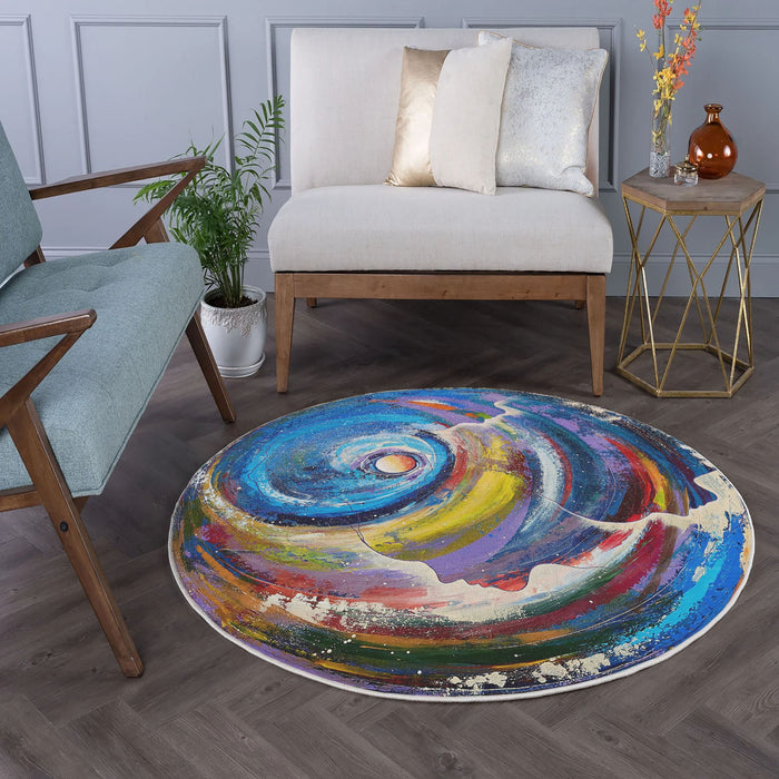 Covor Asi Home Rug 491, 100 x 100cm, Bumbac | Poliester, Multicolor