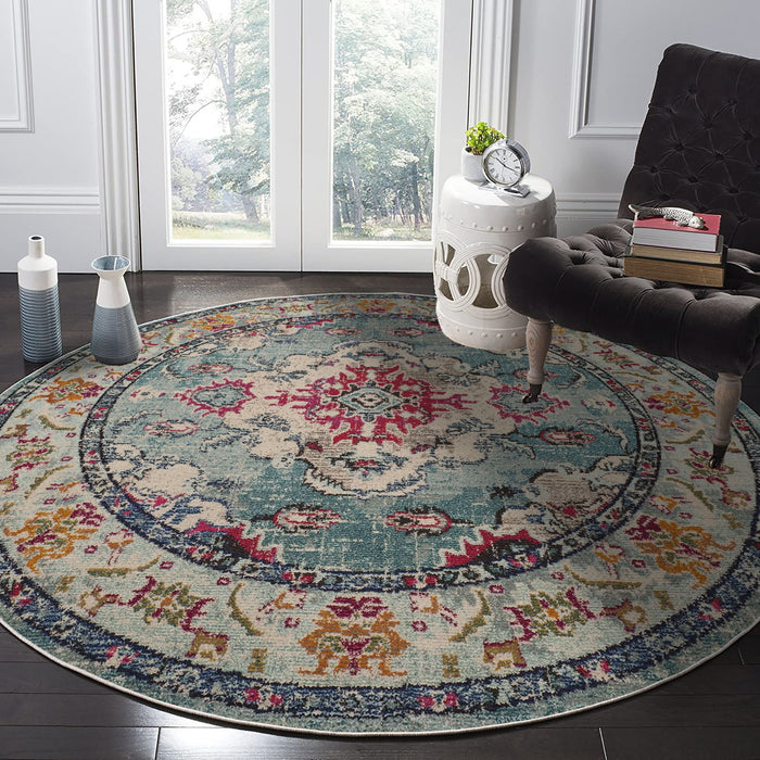 Covor Asi Home Rug 495, 110 x 110cm, Bumbac | Poliester, Turcoaz