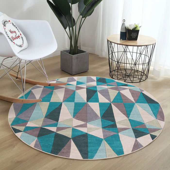 Covor Asi Home Rug 498, 90 x 90cm, Bumbac | Poliester, Albastru