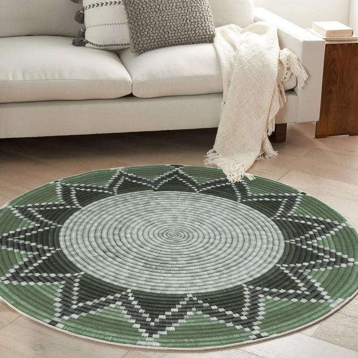 Covor Asi Home Rug 506, 110 x 110cm, Bumbac | Poliester, Verde